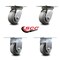 Service Caster 4 Inch Thermoplastic Caster Set with Roller Bearings 2 Swivel 2 Rigid SCC SCC-35S420-TPRRF-2-R-2 - alternate 3